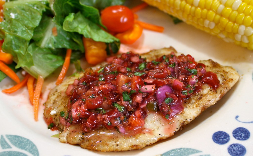 Grilled Tilapia with Sour Cherry&nbsp;Salsa