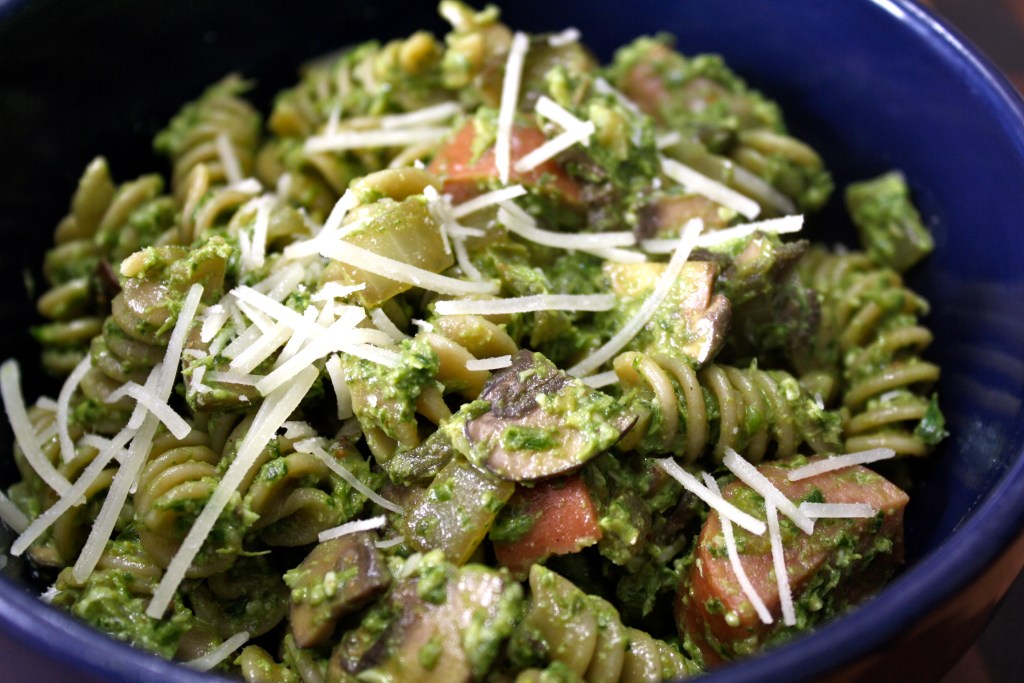 Sorrel and Garlic Chive Pesto with Mushrooms for&nbsp;Pasta