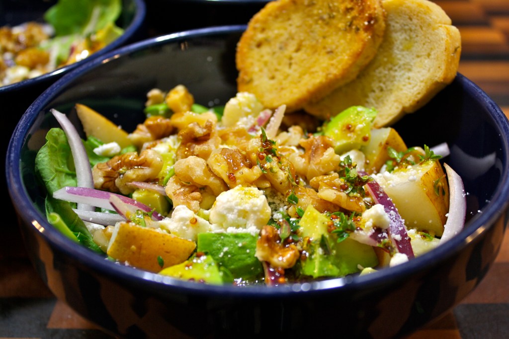 Pear, Avocado, and Feta Salad with fresh Thyme&nbsp;dressing