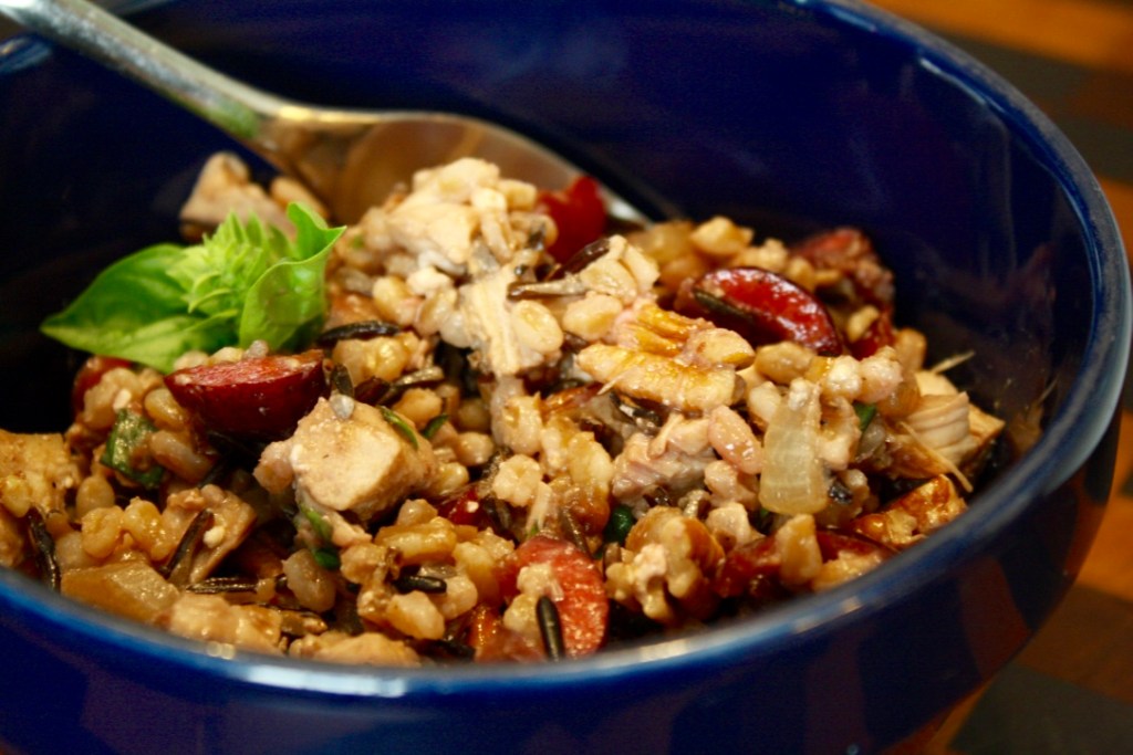 Summertime Wild Rice Salad with Cherries, Basil and&nbsp;Pecans
