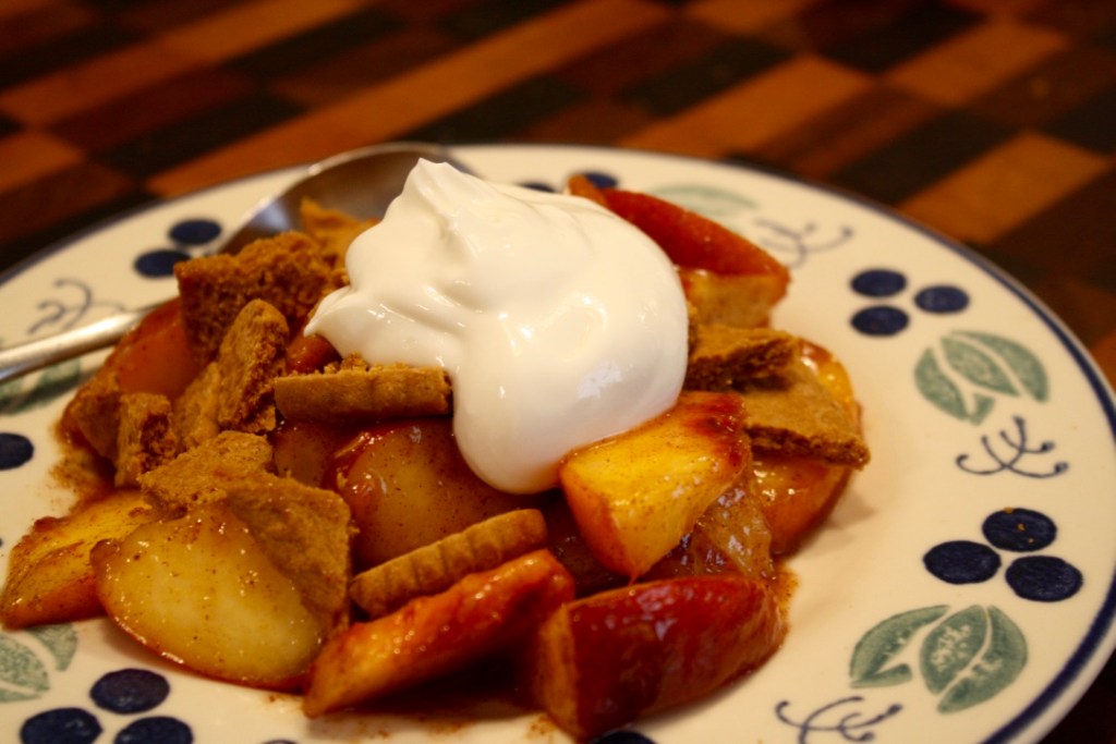 Spiced Peaches with Lotus&nbsp;Biscoff